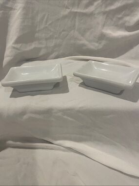 White Porcelain Rectangular Tasting Dishes by
